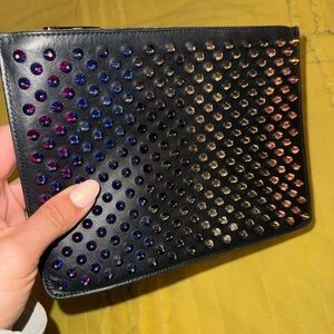 Christian Louboutin Iridescent Multicolor Studs Clutch